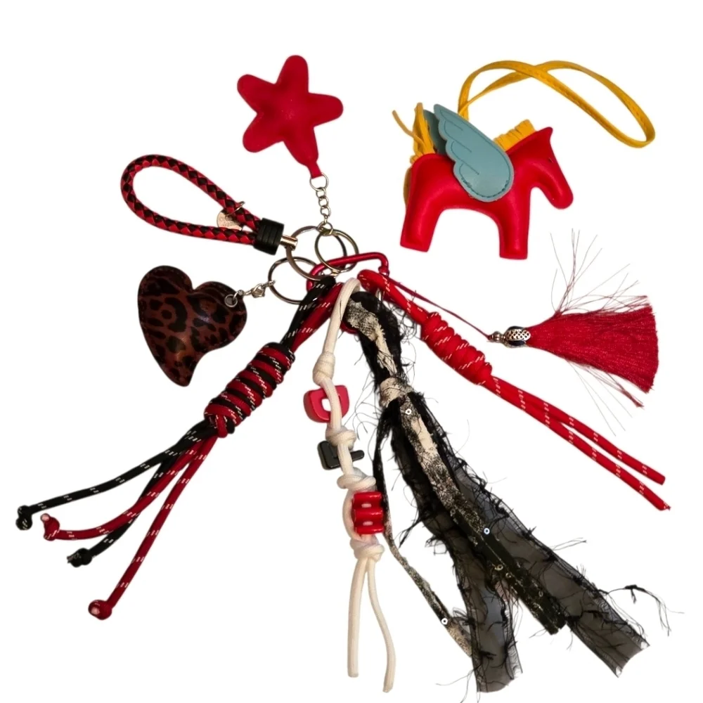 One-of-a-Kind Statement Bag Charm / Keychain – Maximalist Style